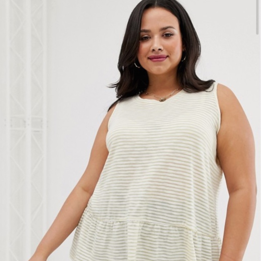 ASOS Curve ruffle peplum detail tank